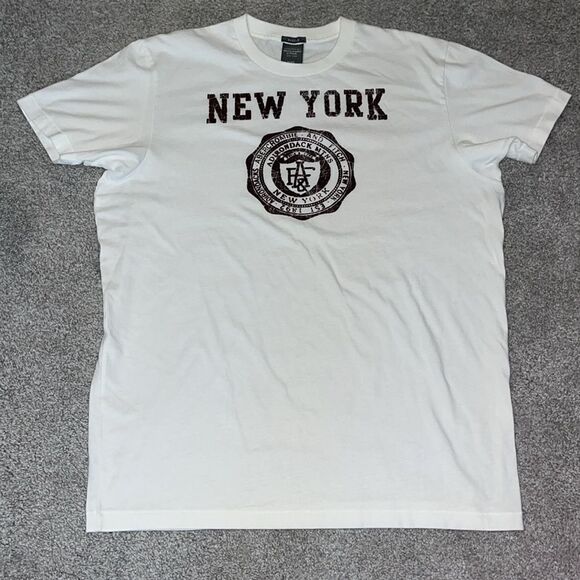 Vintage A&F Muscle New York White summer shirt XXL slim NWOT Soft Adirondack Mtn - Picture 1 of 5